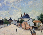 Alfred Sisley Street in Moret (Porte de Bourgogne from across the Bridge) oil painting reproduction