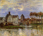 Alfred Sisley The Bridge of Moret at Sunset 01, 1892 oil painting reproduction