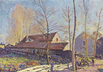Alfred Sisley The Mills of Moret, Frost, Evening Effect, 1888 oil painting reproduction