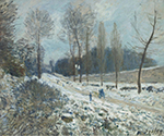 Alfred Sisley The Road to Louveciennes (Cote du Coeur-Volant at Marly in the Snow) oil painting reproduction