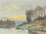 Alfred Sisley The Seine at Bougival, Frosty Morning, 1874 oil painting reproduction