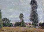 Alfred Sisley The Village of Moret, Seen from the Fields oil painting reproduction