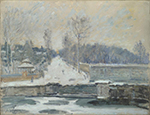Alfred Sisley The Watering Place at Marly-le-Roi oil painting reproduction
