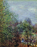 Alfred Sisley Two Women Walking along the Riverbank oil painting reproduction