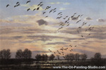 Honkers Coming in to Winter Floods painting for sale