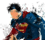 Abstract Superman 1 painting for sale