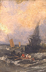 J.M.W. Turner Shipping by a Breakwater, 1798 oil painting reproduction