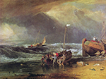 J.M.W. Turner A Coast Scene with Fishermen Hauling a Boat Ashore, 1803 oil painting reproduction