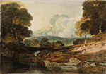 J.M.W. Turner Distant View of Fonthill Abbey from the East, with the Lake in the Foreground and a Team of Oxen, 1799 oil painting reproduction