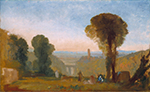 J.M.W. Turner Italian Landscape with Bridge and Tower, 1827 oil painting reproduction