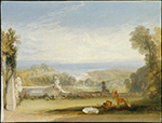 J.M.W. Turner View from the Terrace of a Villa at Niton, Isle of Wight, from Sketches by a Lady, 1826 oil painting reproduction