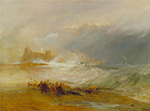 J.M.W. Turner Wreckers - Coast of Northumberland, with a Steam-Boat Assisting a Ship Off Shore, 1834 oil painting reproduction