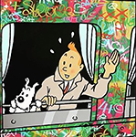 Tintin Waves painting for sale