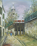 Maurice Utrillo Bonne Street at Montmartre, 1934-36 oil painting reproduction