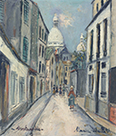 Maurice Utrillo Rue Chevalier de la Barre at Montmartre, 1950 oil painting reproduction