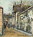 Maurice Utrillo Saint-Vincent Street at Montmartre, Thatched House, 1922 oil painting reproduction