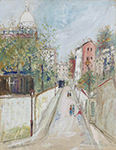 Maurice Utrillo Street at Montmartre, 1933 oil painting reproduction