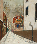 Maurice Utrillo Street under Snow, Montmartre, 1926 oil painting reproduction