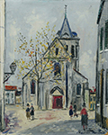 Maurice Utrillo The Church in Suburb, 1944-45 oil painting reproduction