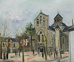 Maurice Utrillo Aubazine (Correze), a Church at the Square, 1932 oil painting reproduction