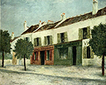 Maurice Utrillo Bistros in a Suburb, 1910 oil painting reproduction