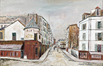 Maurice Utrillo Cafe Tourelle, Mont-Cenis Street, Montmartre, 1935 oil painting reproduction