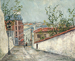 Maurice Utrillo Mont-Cenis Street at Montmartre oil painting reproduction