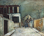 Maurice Utrillo Mont-Cenis Street under the Snow, 1917 oil painting reproduction