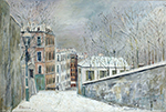 Maurice Utrillo Mont-Cenis Street under the Snow, 1935 oil painting reproduction