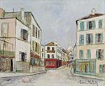 Maurice Utrillo Norvins Street at Montmartre, 1936 oil painting reproduction