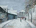Maurice Utrillo Norvins Street at Montmartre, 1938 oil painting reproduction