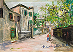 Maurice Utrillo Saint-Vincent Street at Montmartre oil painting reproduction