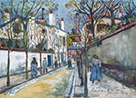 Maurice Utrillo Street at Montmartre, 1922 oil painting reproduction