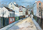 Maurice Utrillo Street in a Suburb of Paris, 1912 oil painting reproduction