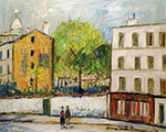 Maurice Utrillo Street in Montmartre oil painting reproduction