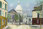 Maurice Utrillo Tertre Square and Sacre-Coeur oil painting reproduction