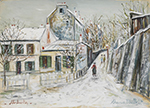Maurice Utrillo The Cabaret of Lapin Agile in Winter oil painting reproduction