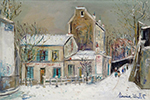 Maurice Utrillo The Cabaret of Lapin Agile, Snow Effect, 1936 oil painting reproduction