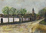 Maurice Utrillo The Church and Street in Montmagny, 1908 oil painting reproduction