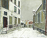Maurice Utrillo The Dead End at Montmartre under Snow, 1944 oil painting reproduction