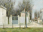 Maurice Utrillo The Enter of Chateau Cernay, Magendie Street at Sannois, (Val d`Oise), 1913 oil painting reproduction