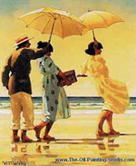 Jack Vettriano Parasols on the Beach oil painting reproduction