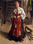 Anders Zorn Girl in an Orsa Costume, 1911 oil painting reproduction