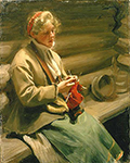 Anders Zorn Girl Knitting, 1901 oil painting reproduction