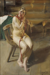 Anders Zorn Nude Woman Arranging Her Hair, 1907 oil painting reproduction