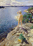 Anders Zorn On the Seashore oil painting reproduction