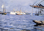 Anders Zorn The Battleship Baltimore in Stockholm Harbor, 1890 oil painting reproduction