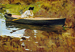 William Merritt Chase Mrs Chase In Prospect Park oil painting reproduction