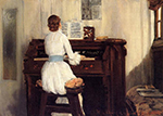 William Merritt Chase Mrs Meigs At The Piano Organ oil painting reproduction