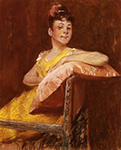 William Merritt Chase A Girl In Yellow Aka The Yellow Gown oil painting reproduction
